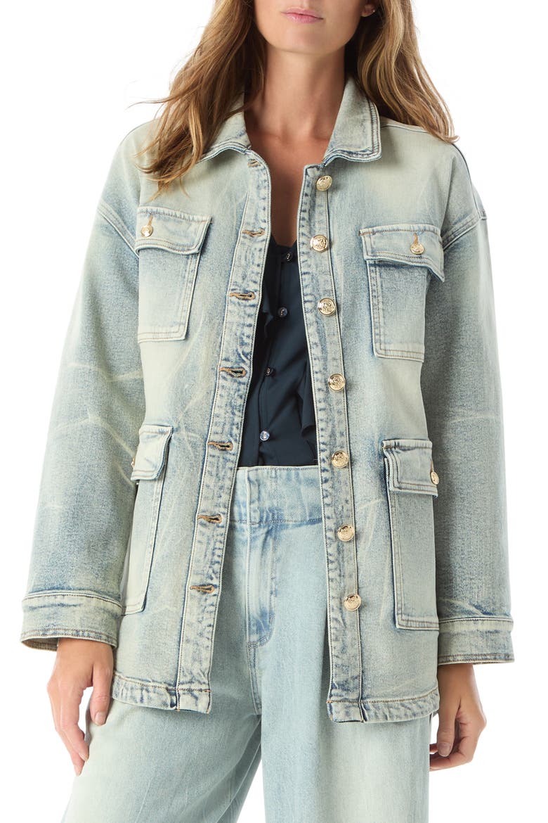 Letitia Patch Pocket Denim Jacket, Main, color, AURORA