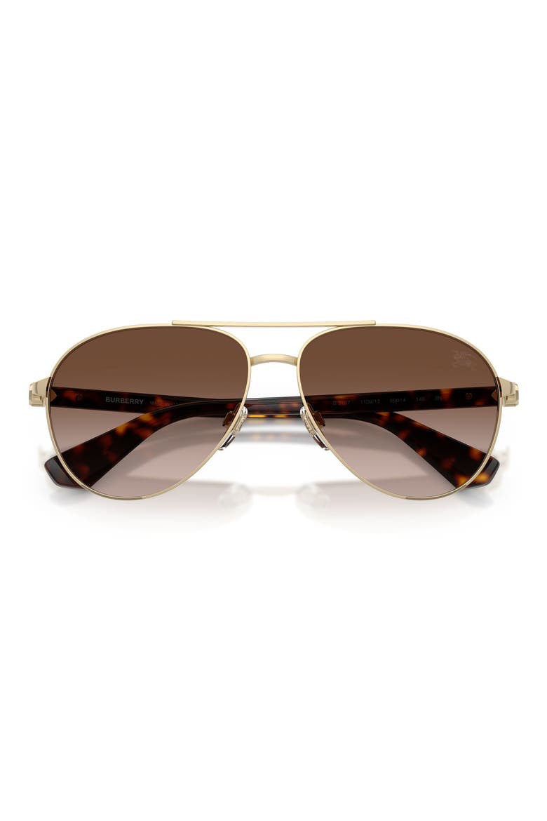 59mm Gradient Pilot Sunglasses, Alternate, color, LIGHT GOLD / BROWN GRADIENT