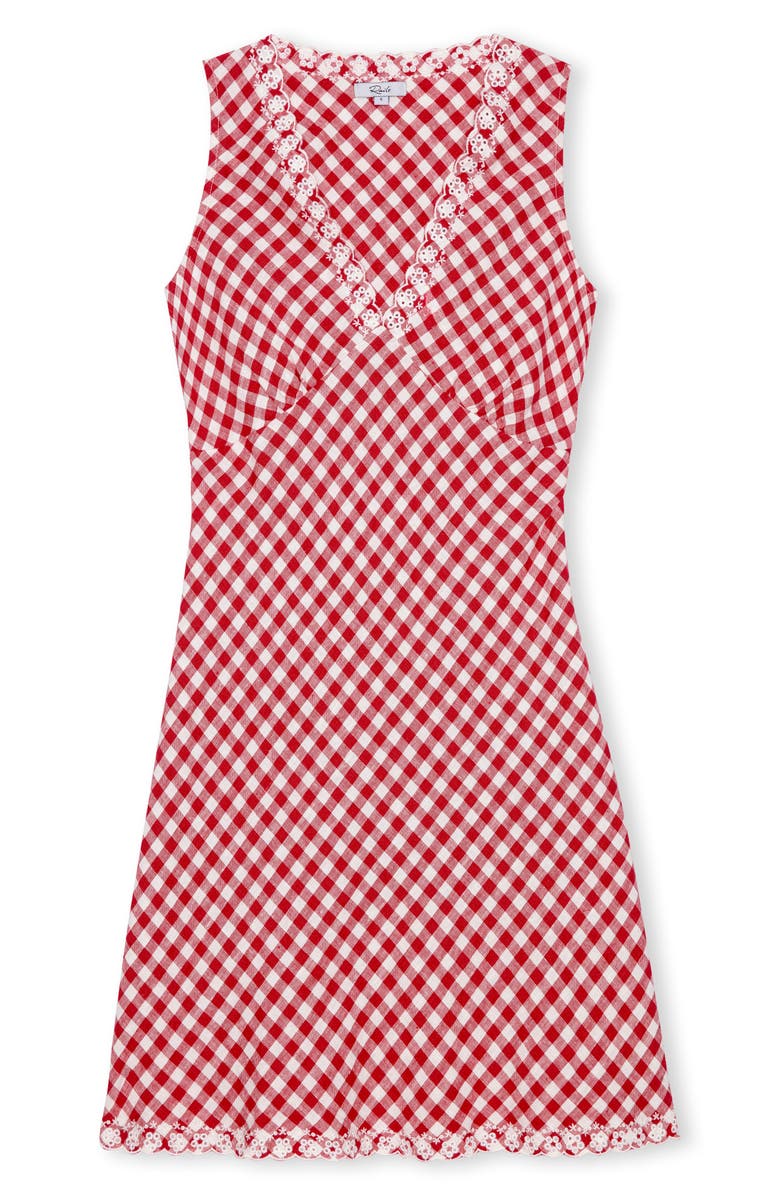 Rails Bex Eyelet Embroidered Gingham Check Linen Dress, Alternate, color, Picnic Check