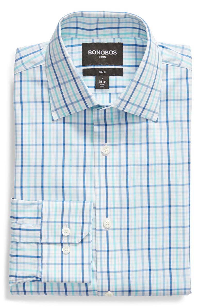 Bonobos Rancho Slim Fit Stretch Plaid Dress Shirt, Alternate, color, 