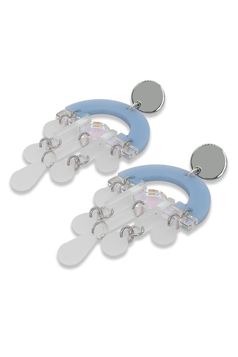 Fan Chandeliers - Powder Blue & White Frost, Alternate, color, Powder Blue & White Frost