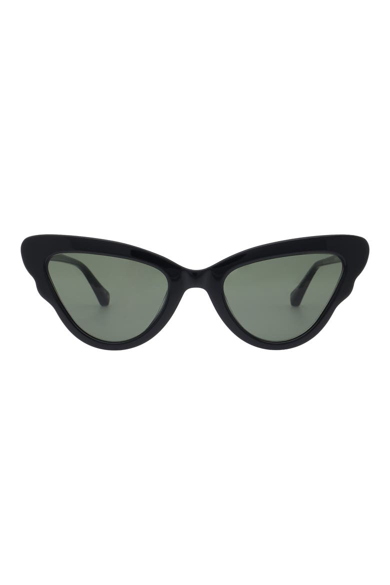 51mm Butterfly Sunglasses, Main, color, GLOSS BLACK