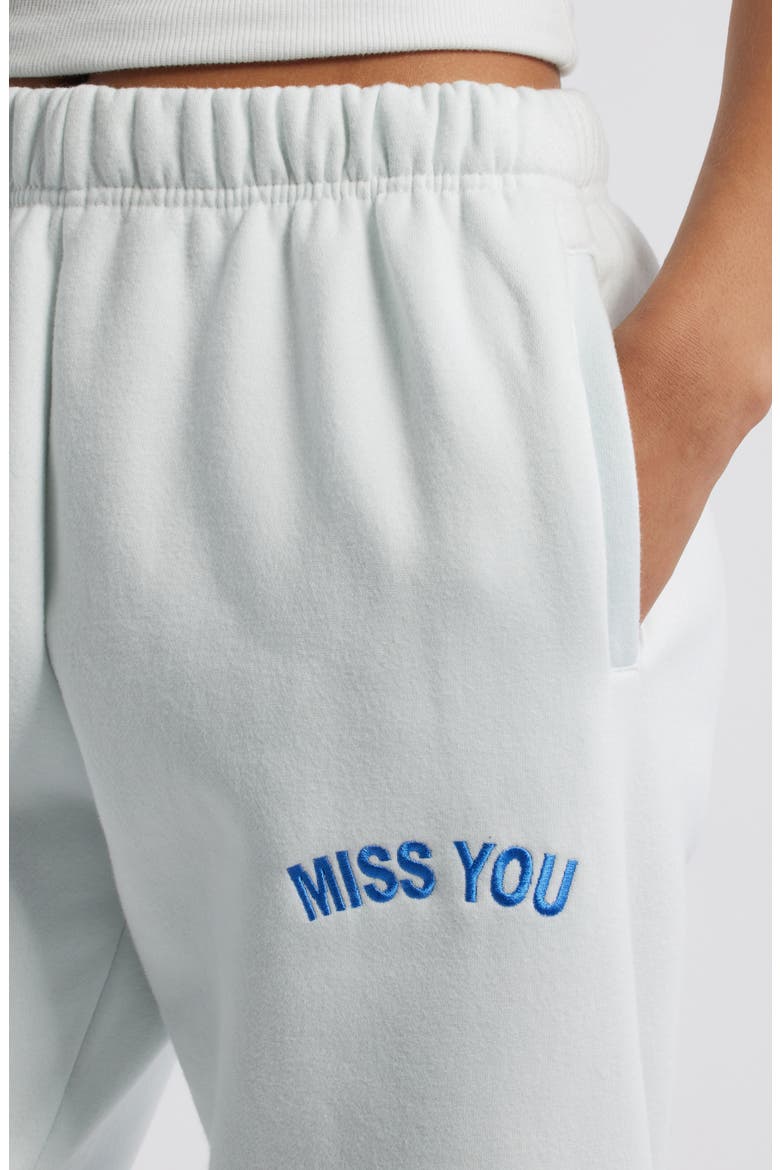 Miss You Embroidered Graphic Sweatpants, Alternate, color, ICE BLUE