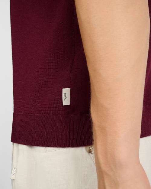 Onia Extra Fine Merino Wool Polo In Burgundy