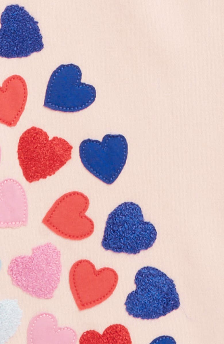 Mini Boden Kids' Heart Appliqué Wide Leg Sweatpants, Alternate, color, 