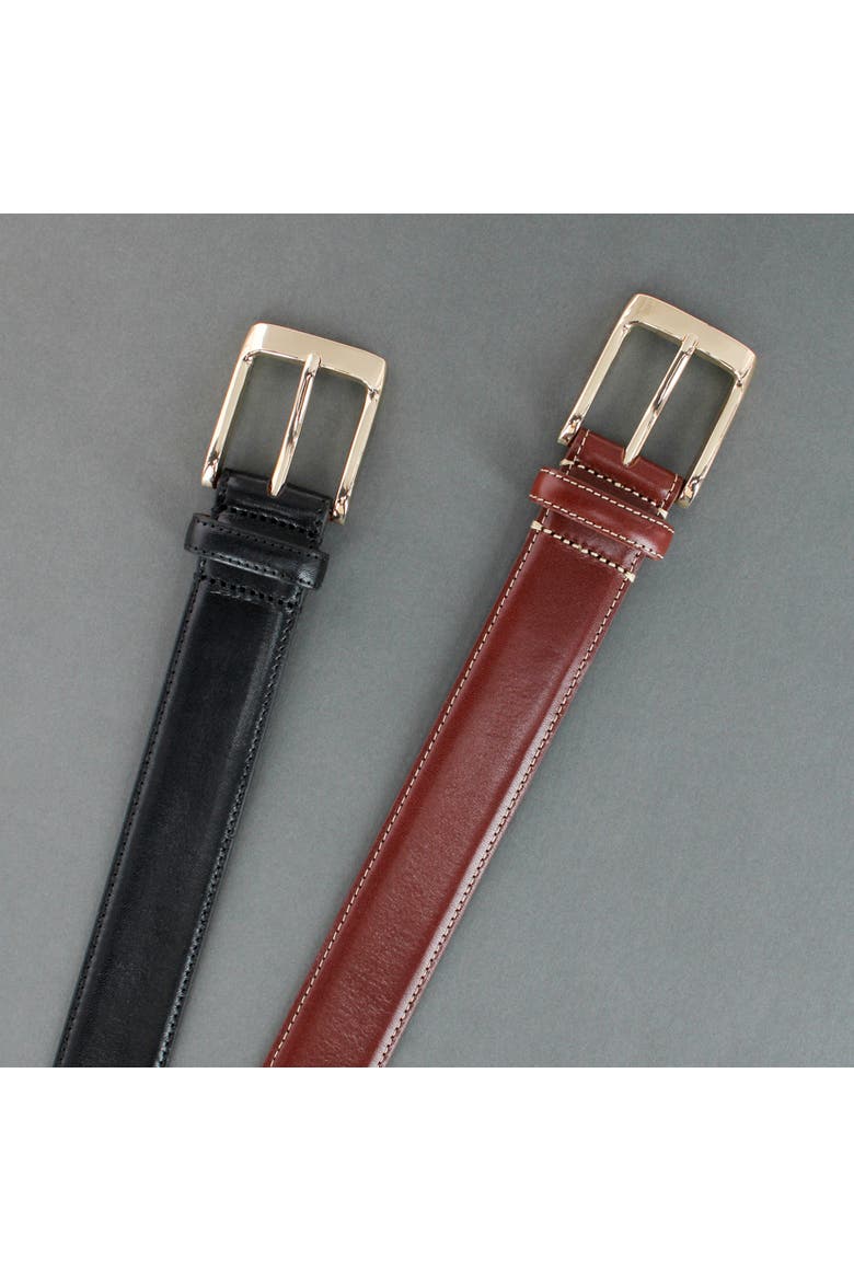 Cornelius 35mm Cortina Leather Dress Belt, Alternate, color, Black