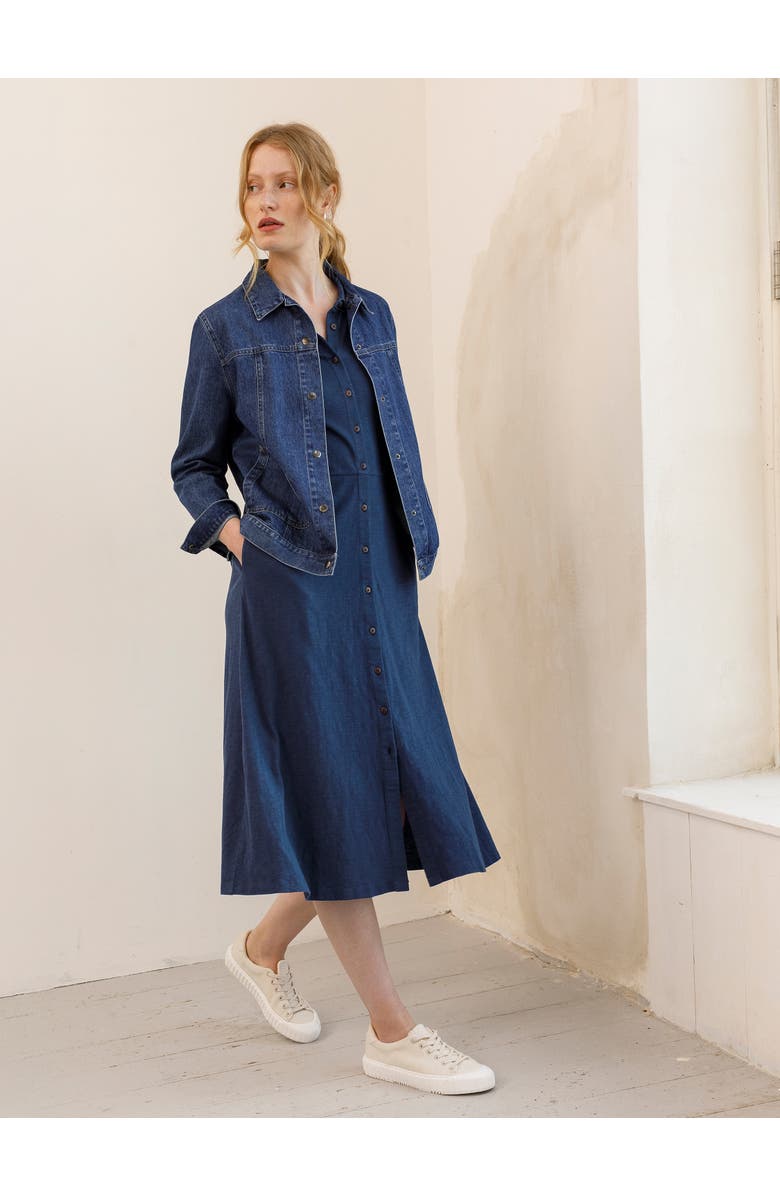 Celtic & Co. Slub Jersey Shirt Midi Dress, Alternate, color, Dark Navy