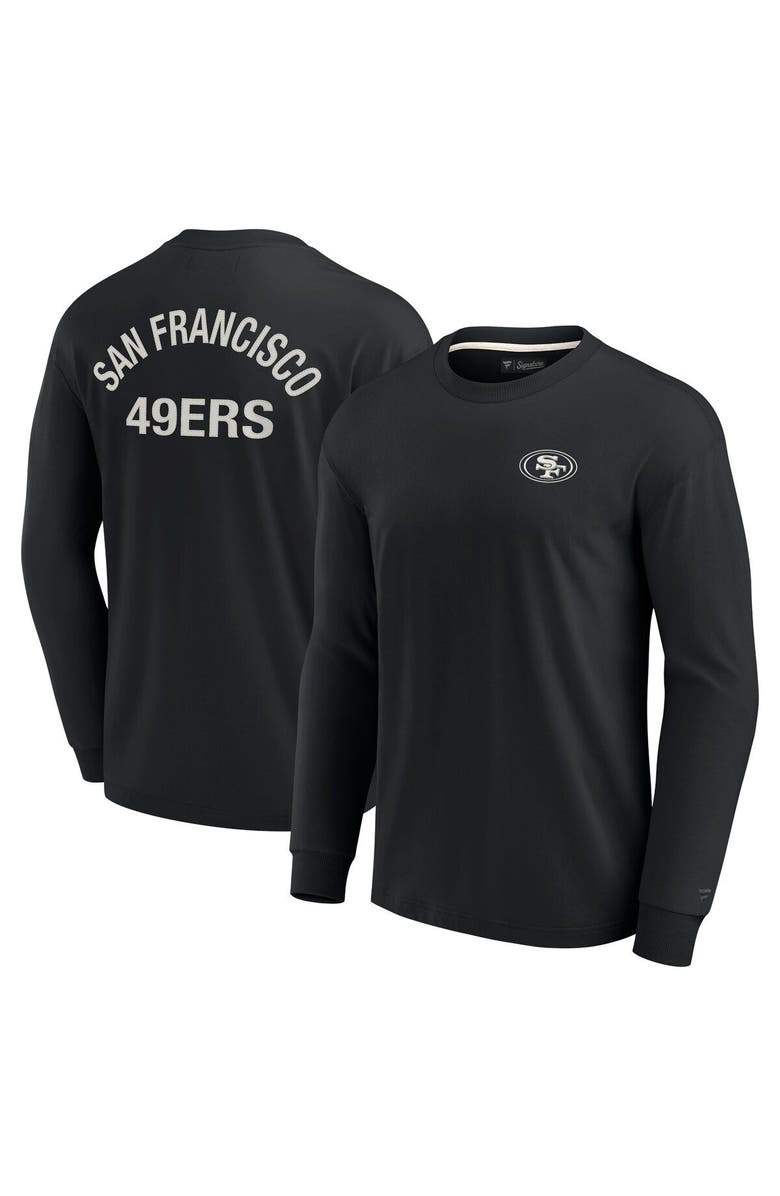 Fanatics Signature Unisex Fanatics Signature Black San Francisco 49ers Elements Super Soft Long Sleeve T-Shirt, Main, color, 