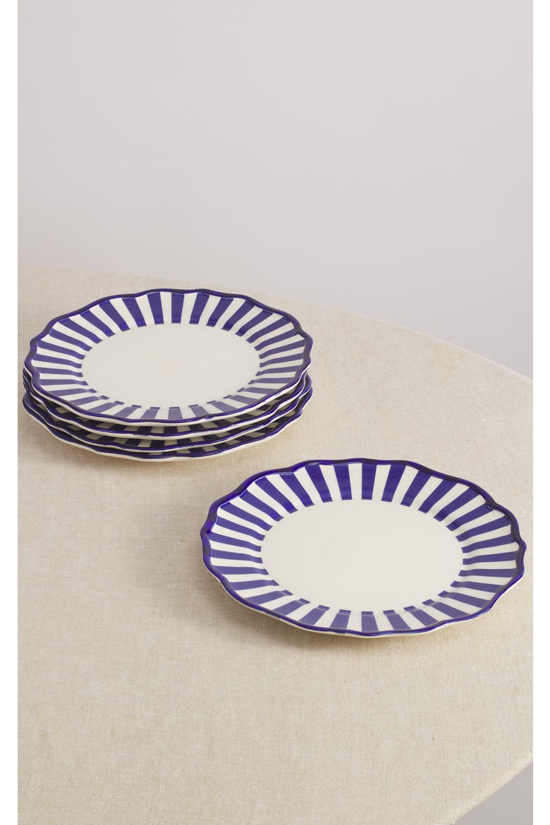 Riviera 9'' Dessert Plate Set of 4, Main, color, Blue/Cream