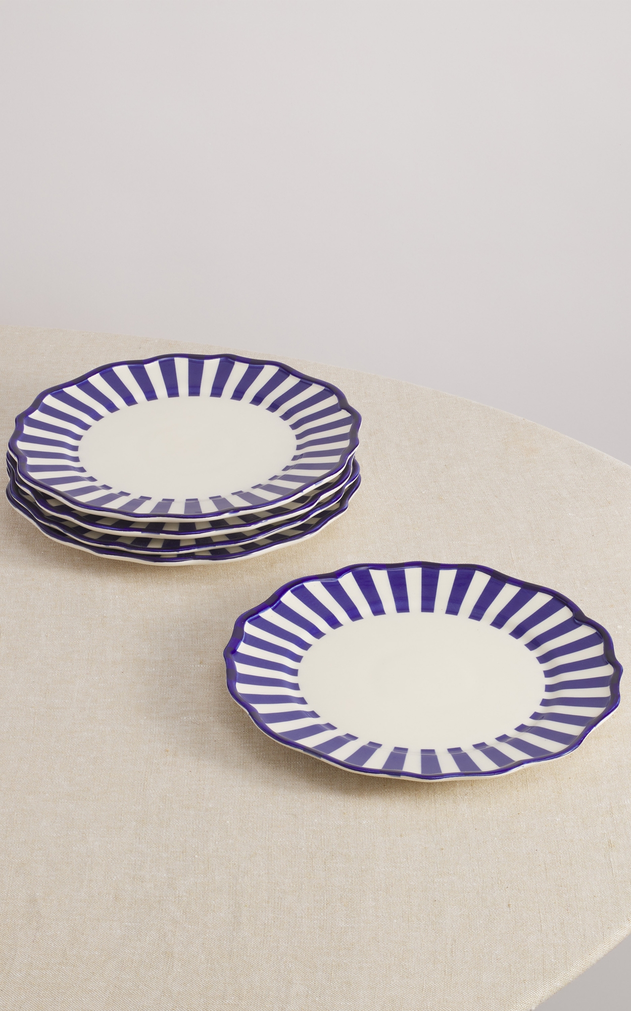 Maison Madison Home Riviera 9'' Dessert Plate Set of 4 - Blue/Cream