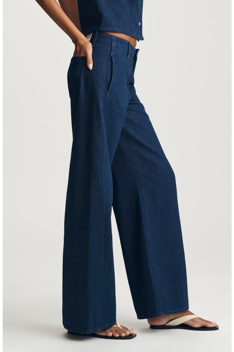 Siena High Waist Wide Leg Jeans, Alternate, color, DARK LINEN DENIM