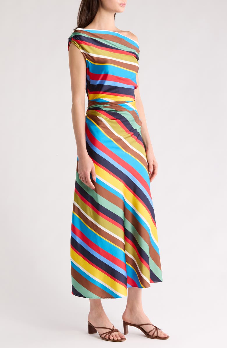 Phare One-Shoulder Stretch Silk Midi Dress