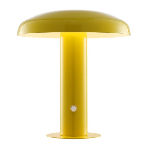 Suillius Contemporary Bohemian Rechargeable/Cordless Iron Dimmable Integrated LED Mushroom Table Lamp