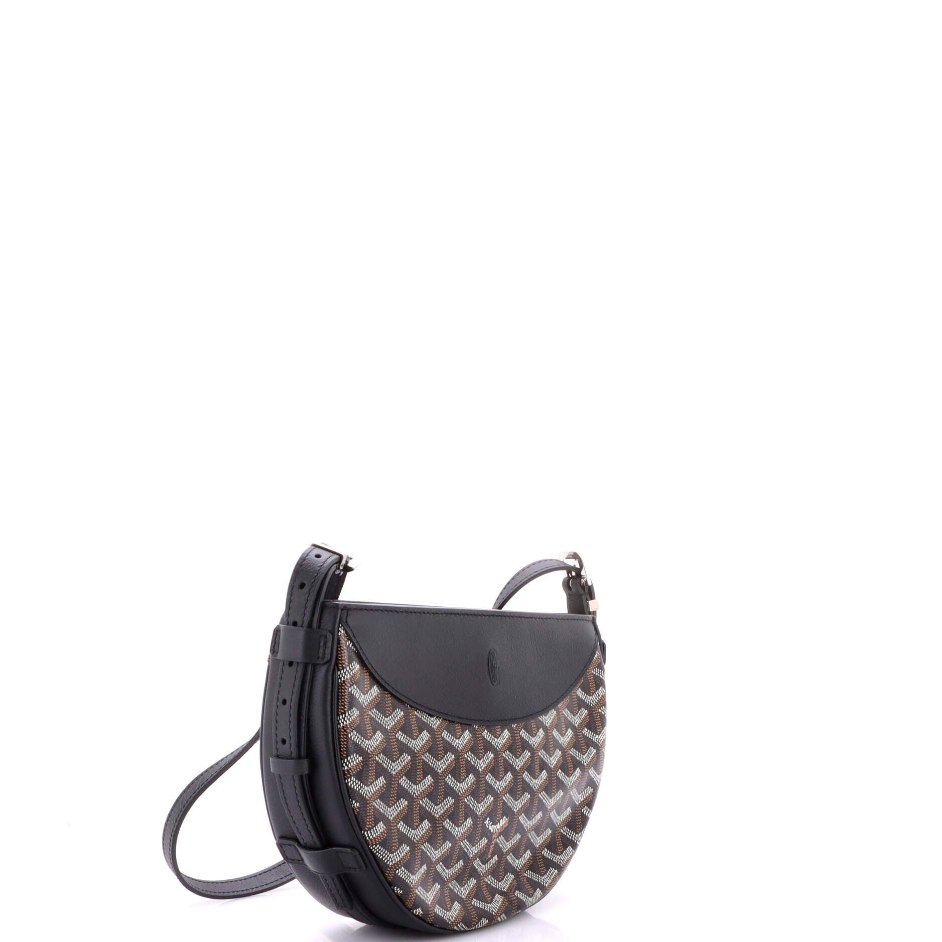 Hirondelle Shoulder Bag Coated Canvas and Leather, Alternate, color, Black