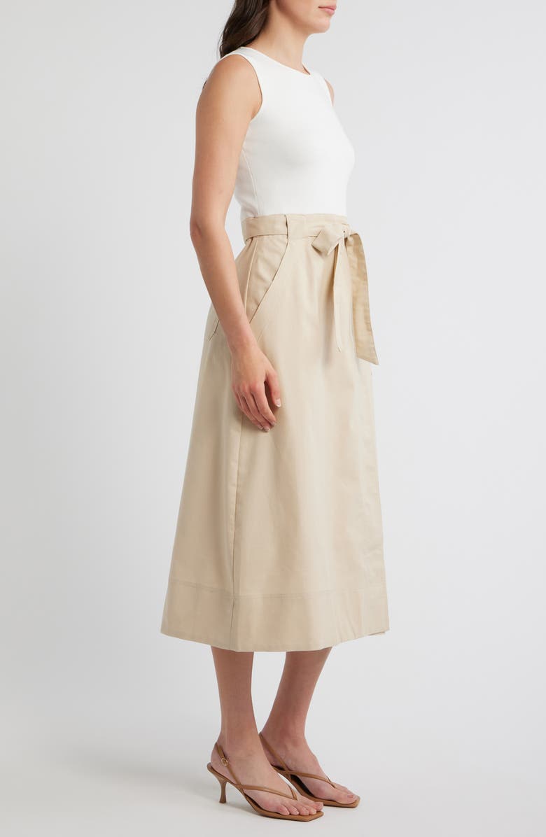 ZOE AND CLAIRE Twofer Sleeveless Dress, Alternate, color, Ivory