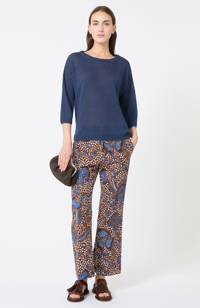 Weekend Max Mara Cannone Linen Sweater, Alternate, color, Navy