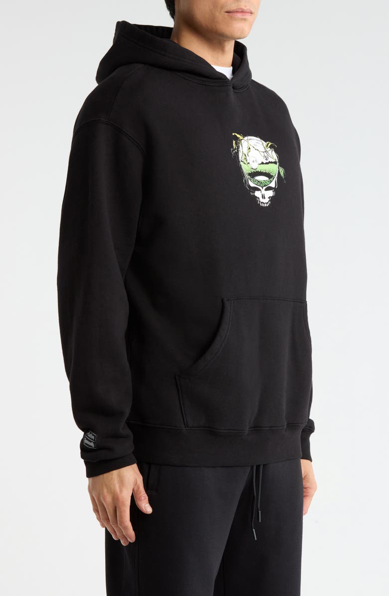 Malbon Golf Grateful Dead Fesque Cotton Graphic Hoodie, Alternate, color, Black