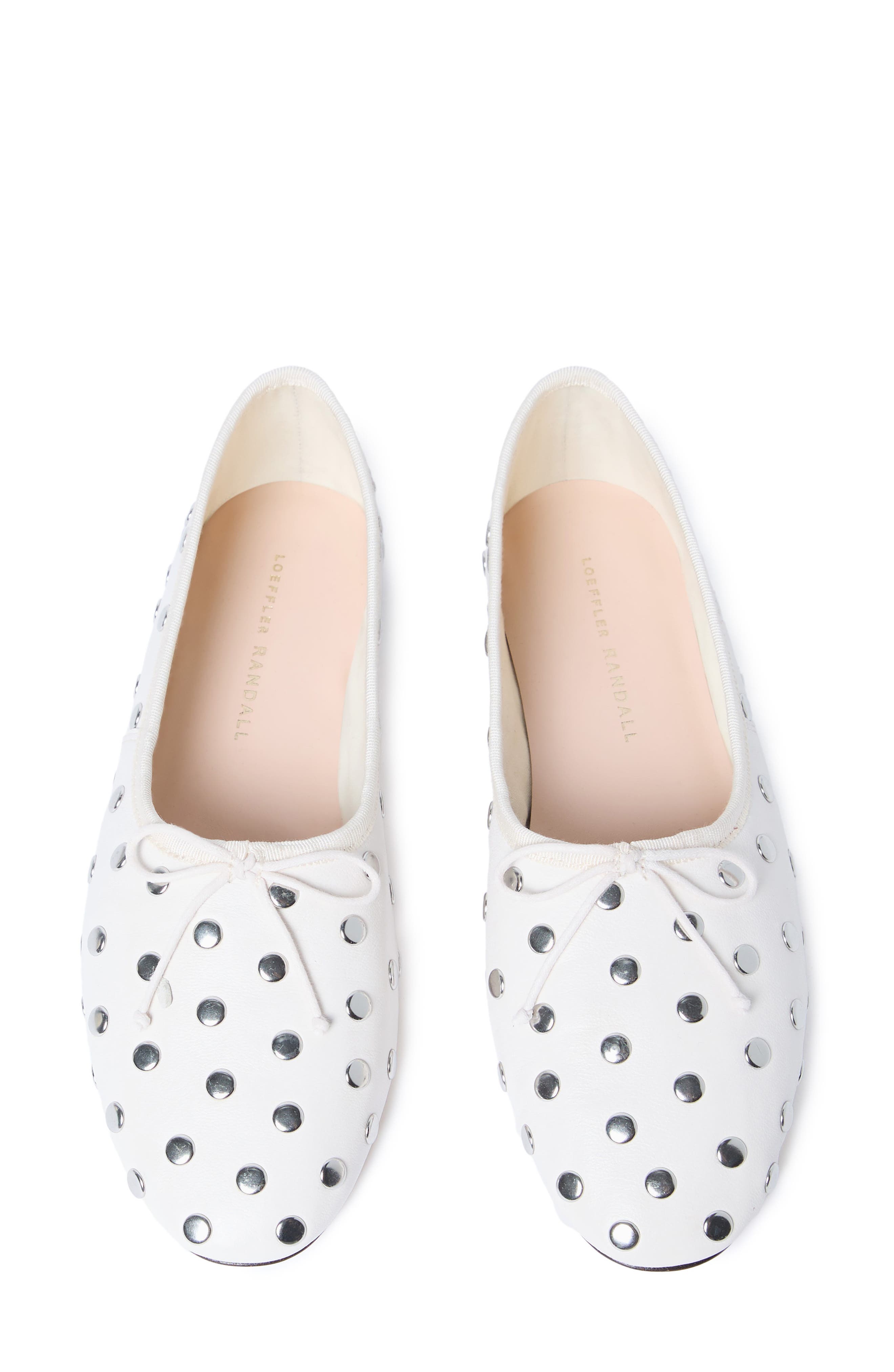 Loeffler Randall Landon Ballet Flat, Alternate, color, Ecru/ Silver