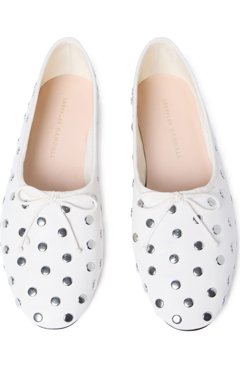 Loeffler Randall Landon Ballet Flat, Alternate, color, Ecru/ Silver