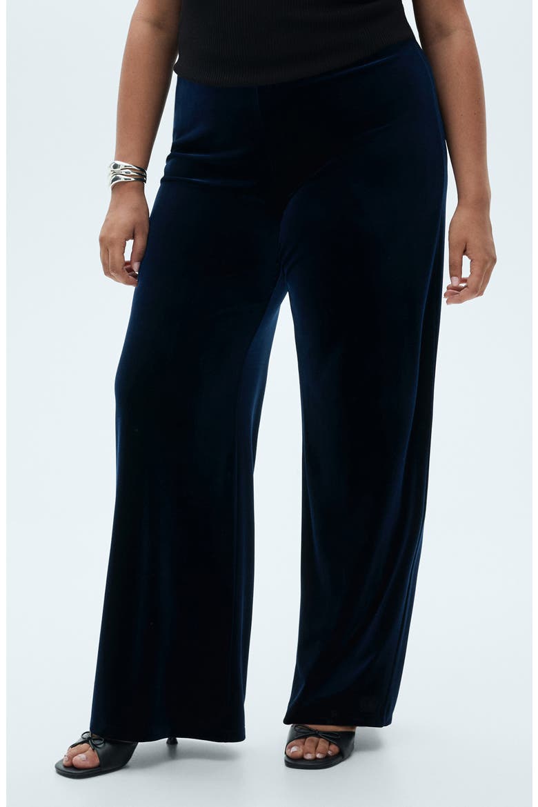 Xenphant Stretch Velvet Wide Leg Pants, Alternate, color, NIGHT BLUE