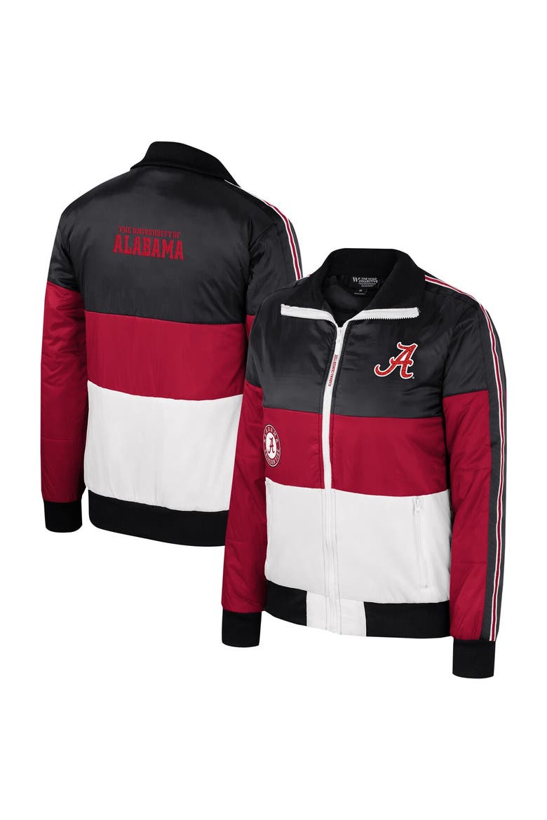 Women's The Wild Collective  Crimson Alabama Crimson Tide Color-Block Puffer Full-Zip Jacket, Main, color, Crimson