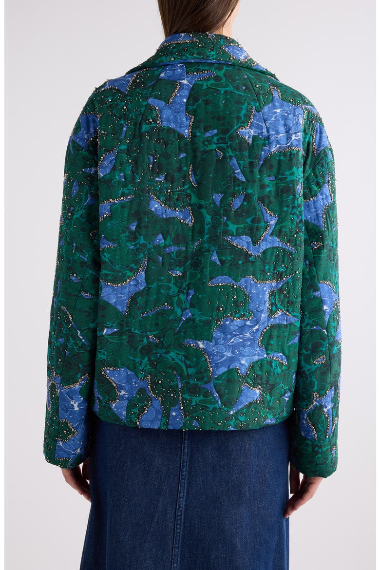Embellished Open Front Jacket, Alternate, color, MALACHITE