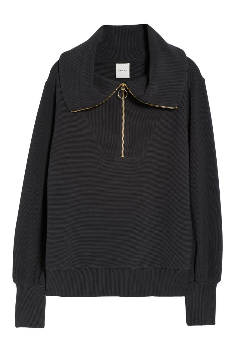 Vine Ottoman Half Zip Pullover, Alternate, color, BLACK