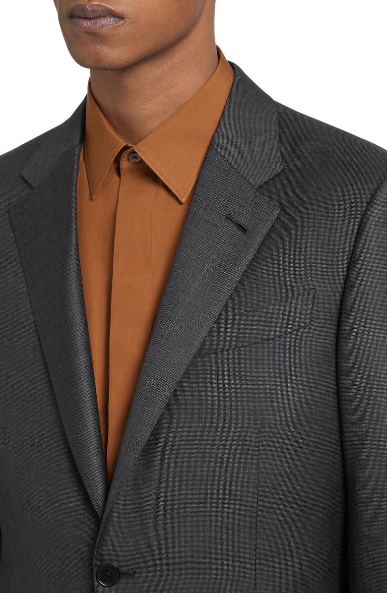 ZEGNA Pin Dot Trofeo Milano Wool Suit, Alternate, color, Dark Grey