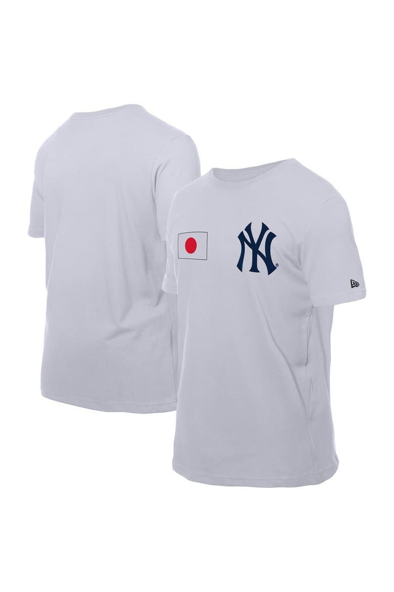 Men's New Era White New York Yankees Japanese Flag T-Shirt, Main, color, White
