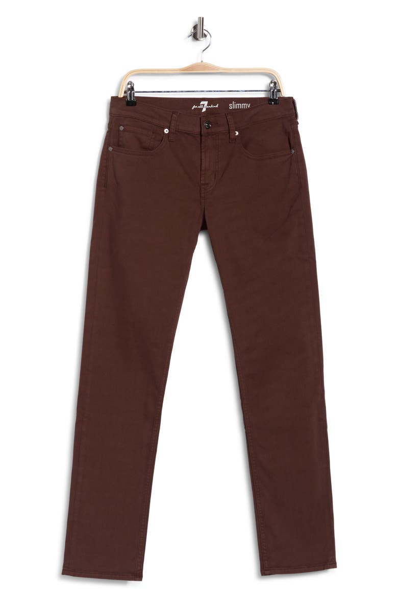 Slimmy Slim Straight Leg Jeans, Main, color, SATEEN COFFEE BEAN