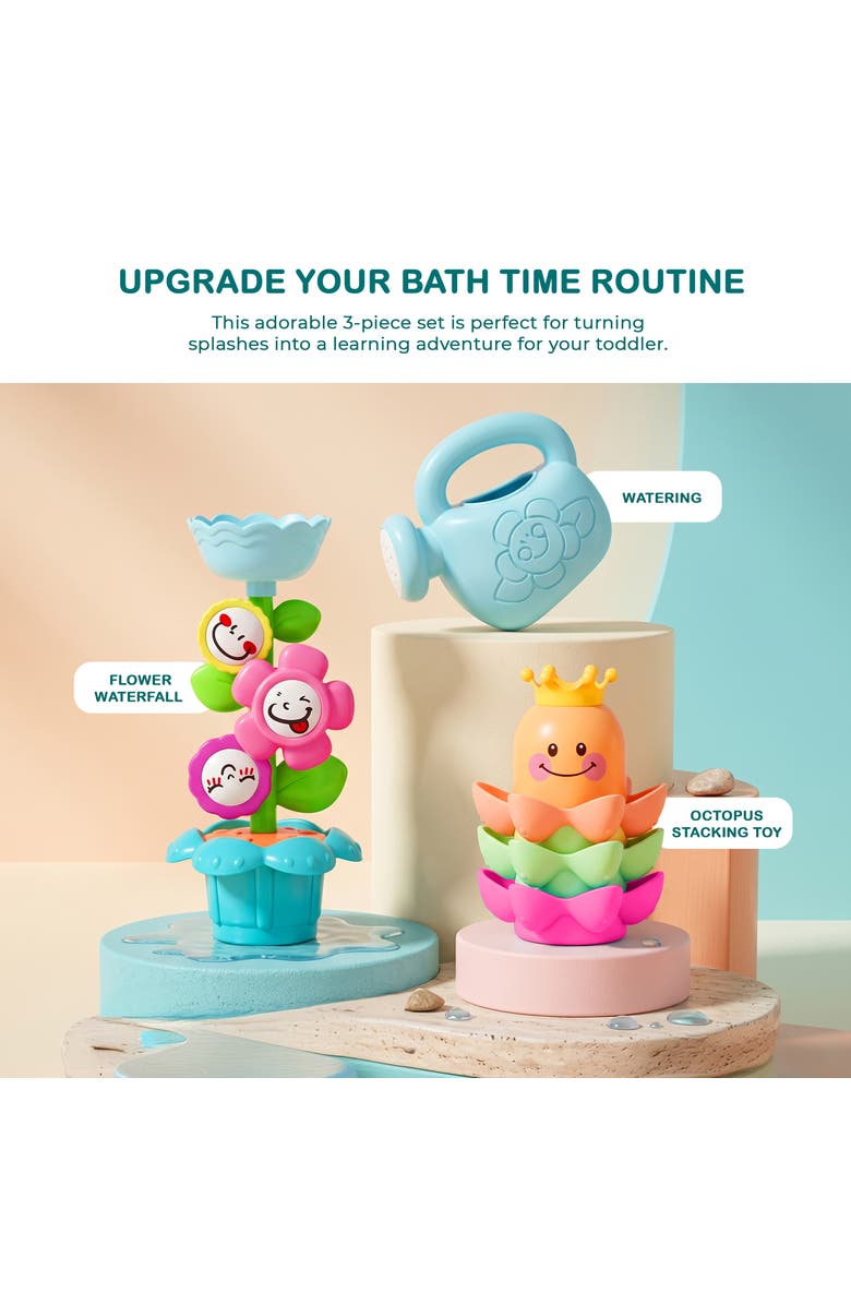 Sperric Flower Waterfall Suction Bath Toy Set, Alternate, color, Multicolor