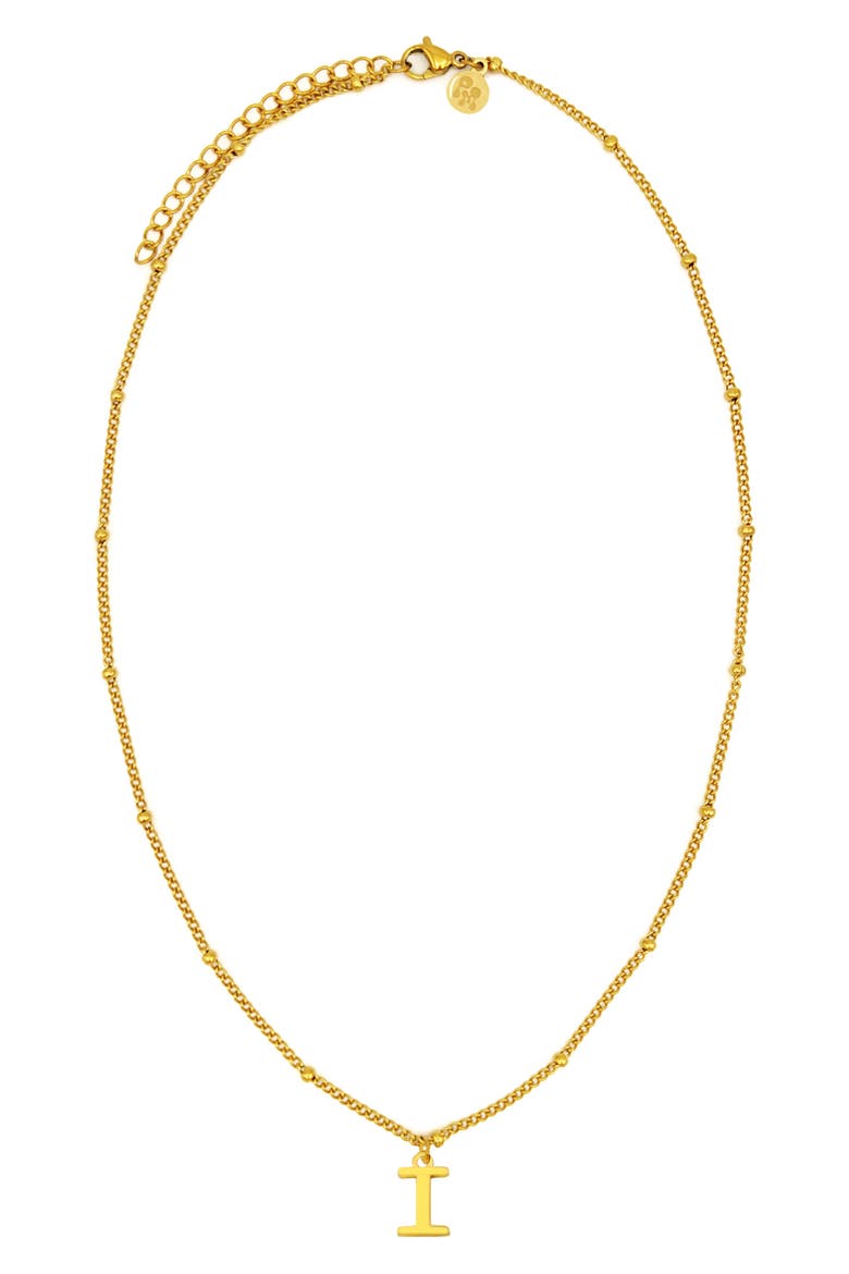 Initial Pendant Necklace, Main, color, GOLD-I