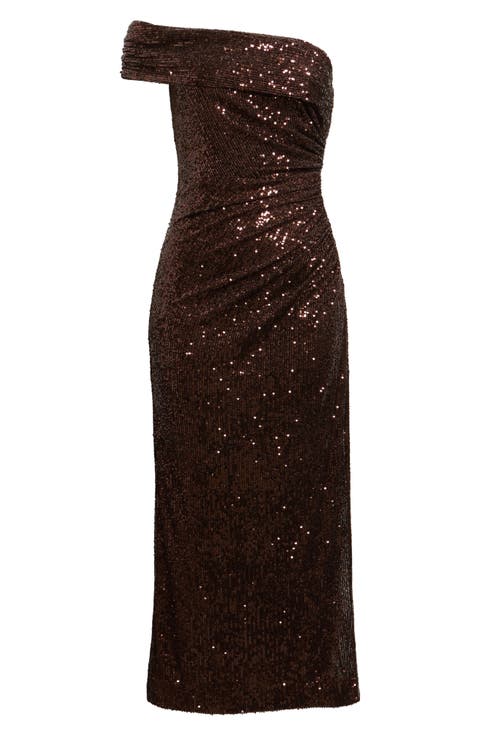 Sequin Ruched Gown