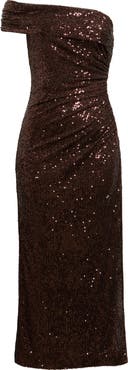 Eliza J Sequin Ruched Gown