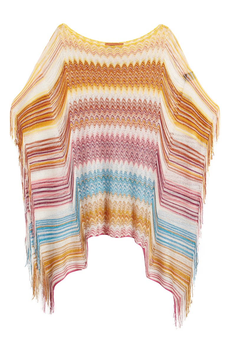 Missoni Stripe Fringe Poncho, Alternate, color, 