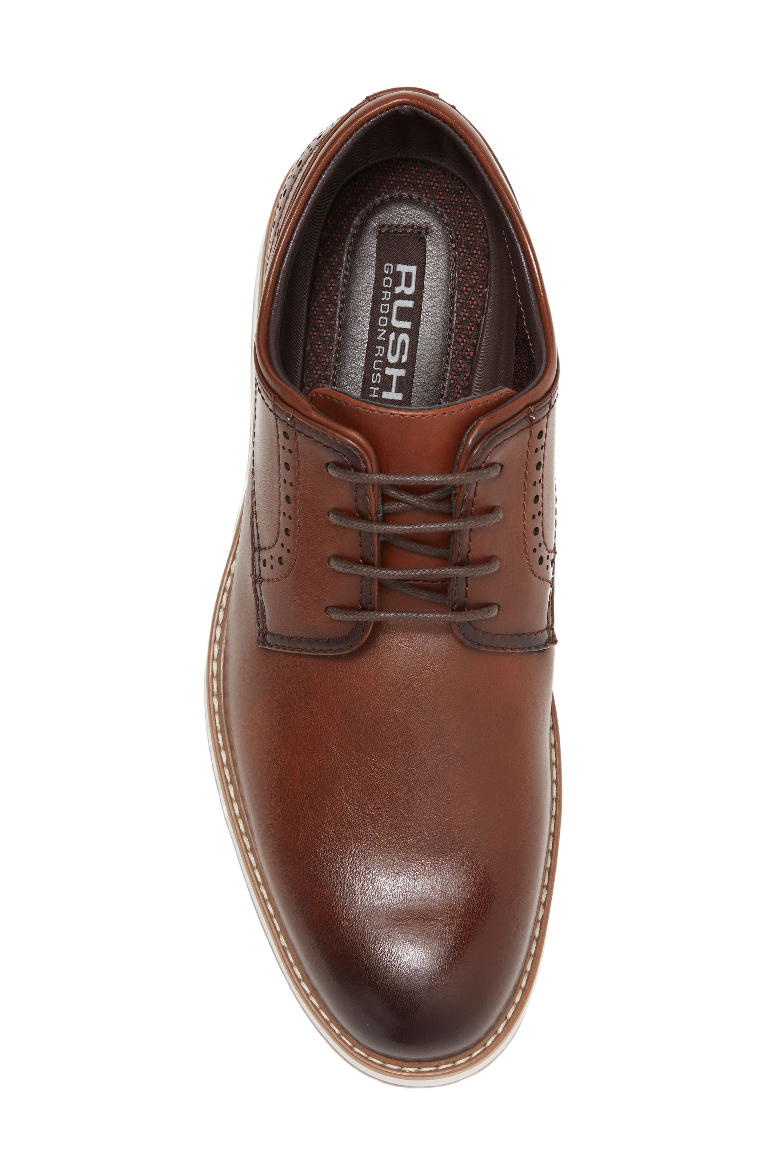 Rush by Gordon Rush Plain Toe Derby, Alternate, color, Cognac