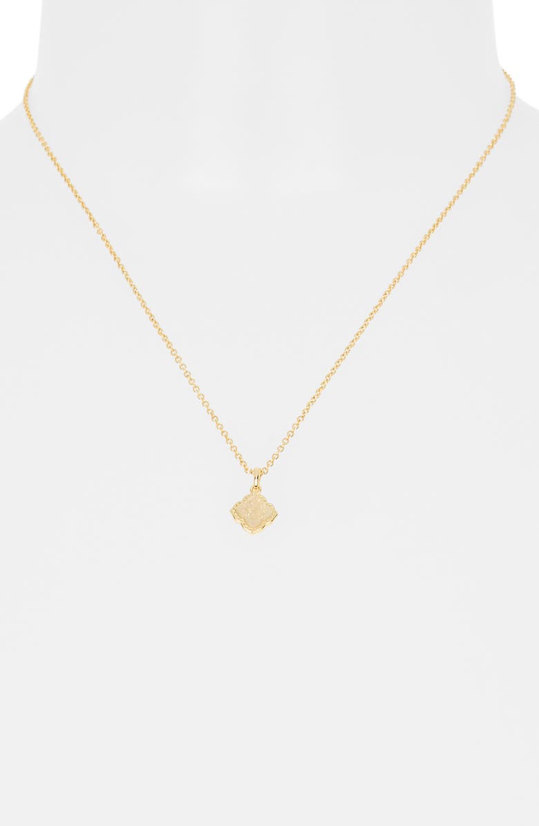 Kendra Scott Mallory Small Drusy Pendant Necklace, Alternate, color, Gold Iridescent Drusy