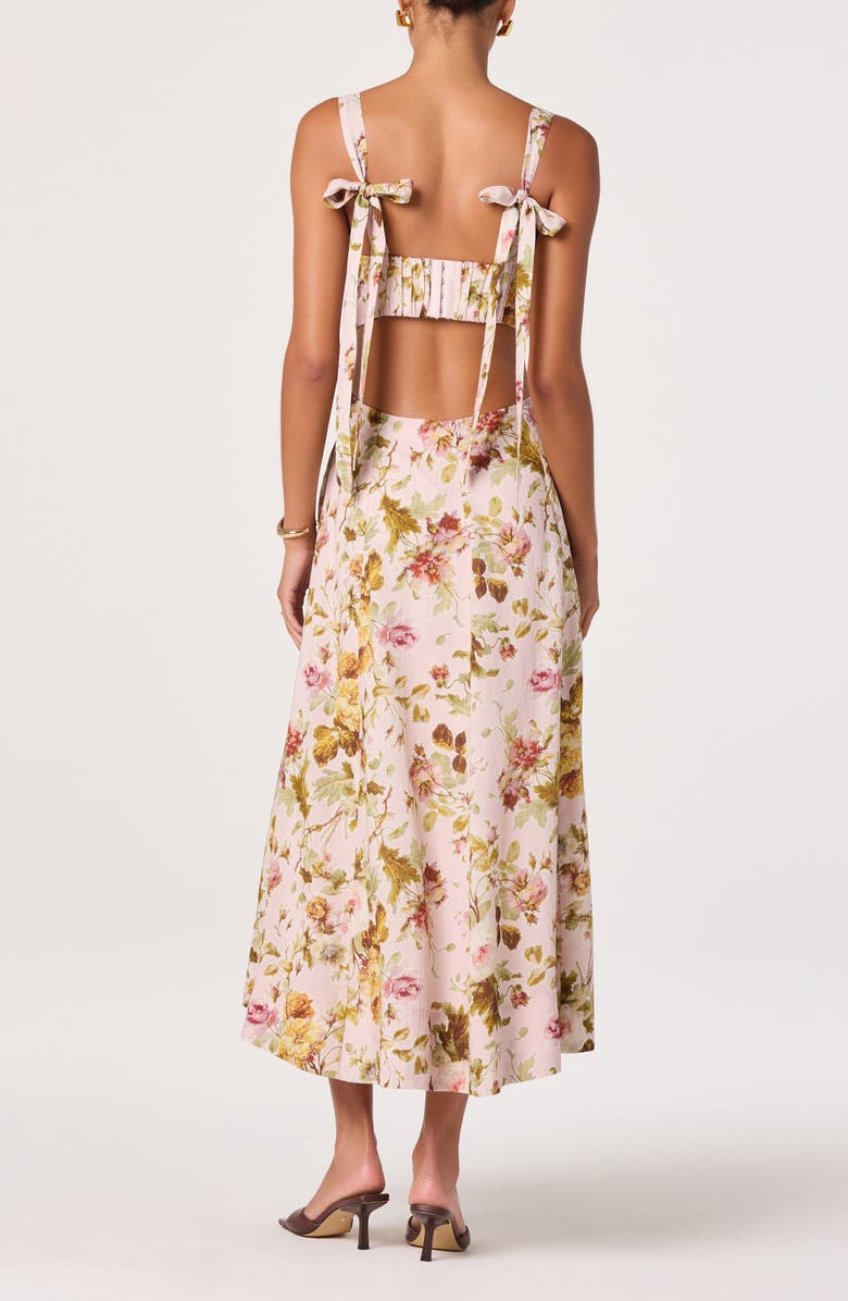 ASTR the Label Ciana Floral Tie Strap Dress, Alternate, color, Pink Green Bloom