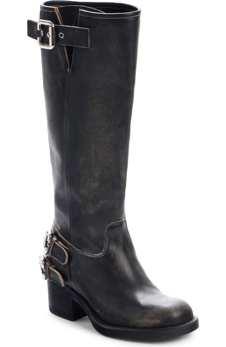 Chloé Dakota Biker Tall Boot, Main, color, Black
