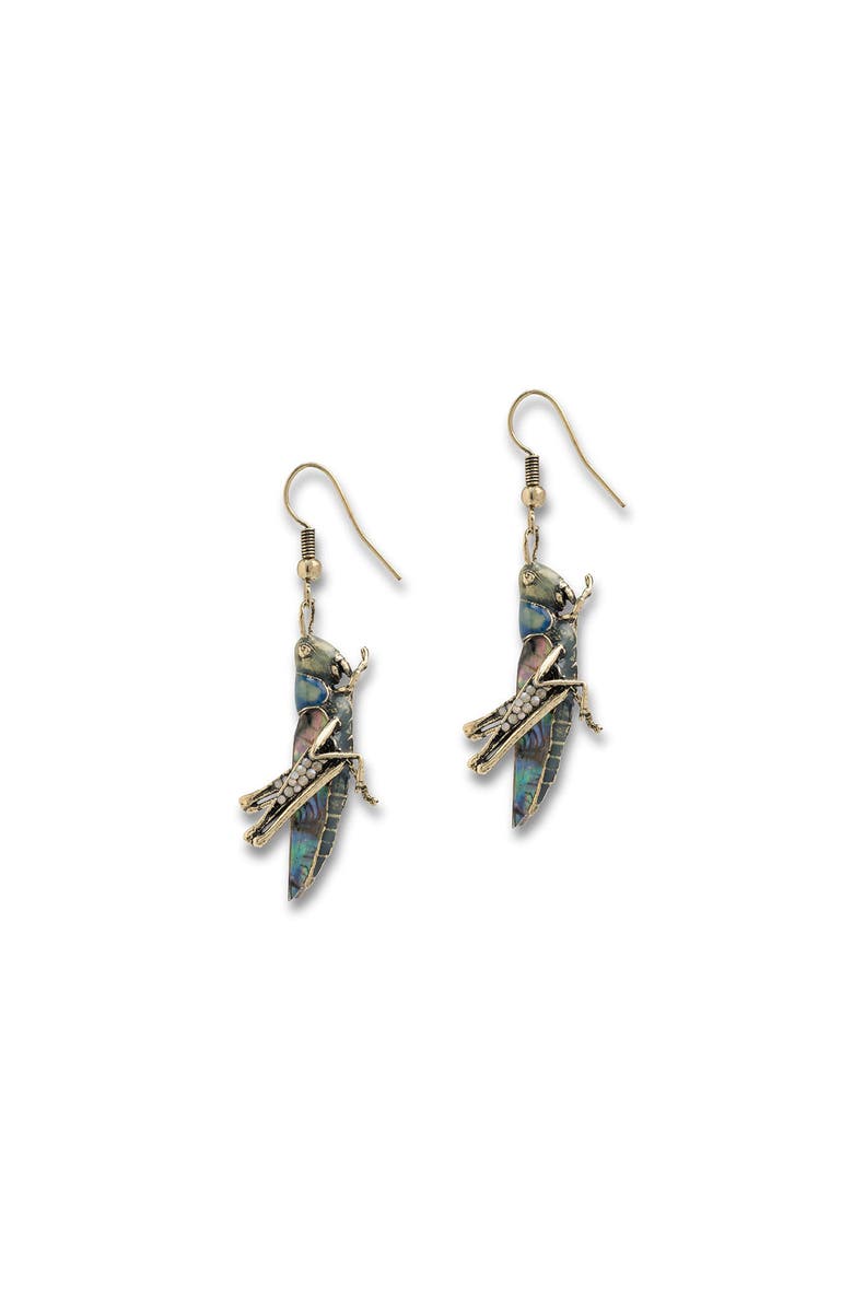 Bill Skinner Studio Grass Hopper Earrings, Main, color, Grass Hopper