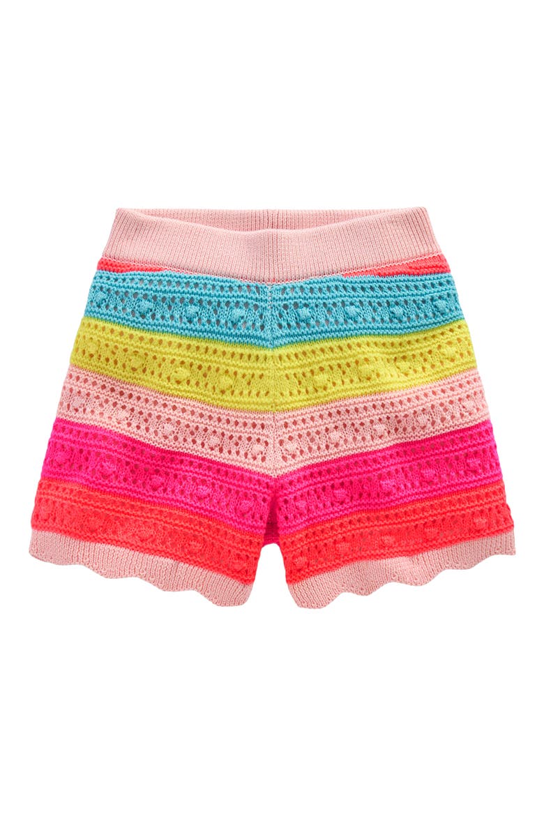 Kids' Pointelle Knit Shorts, Main, color, NEON MULTI STRIPE
