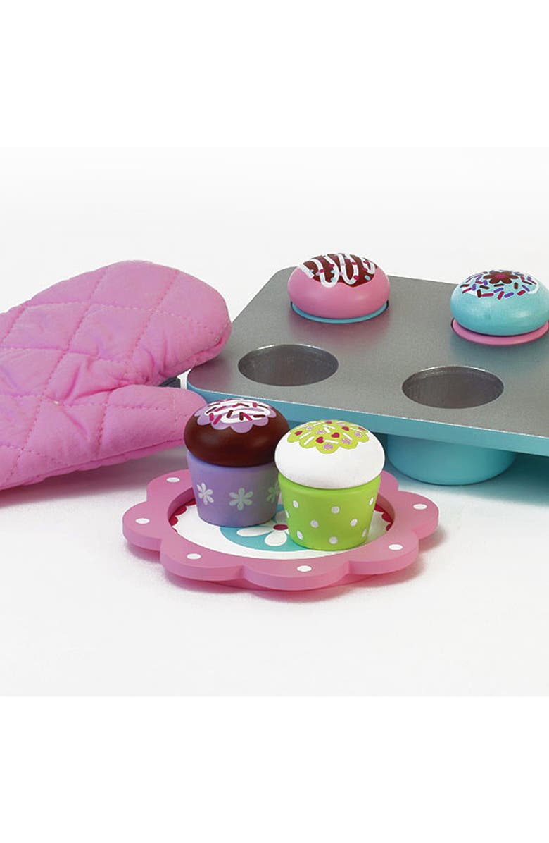 Teamson Kids Sophia's 9-Piece Wood Baking Playset, Alternate, color, Pink/ Silver/ Aqua