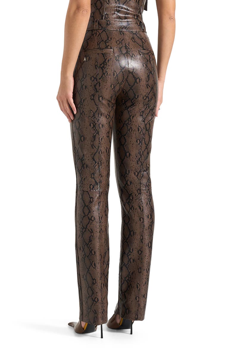 Manière De Voir Lucia Python Straight Leg Trousers, Alternate, color, Brown