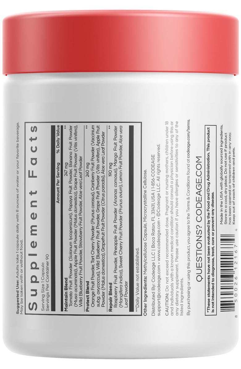 Codeage Instantfood Fast Fruits Daily Vitamins Supplement, Alternate, color, White