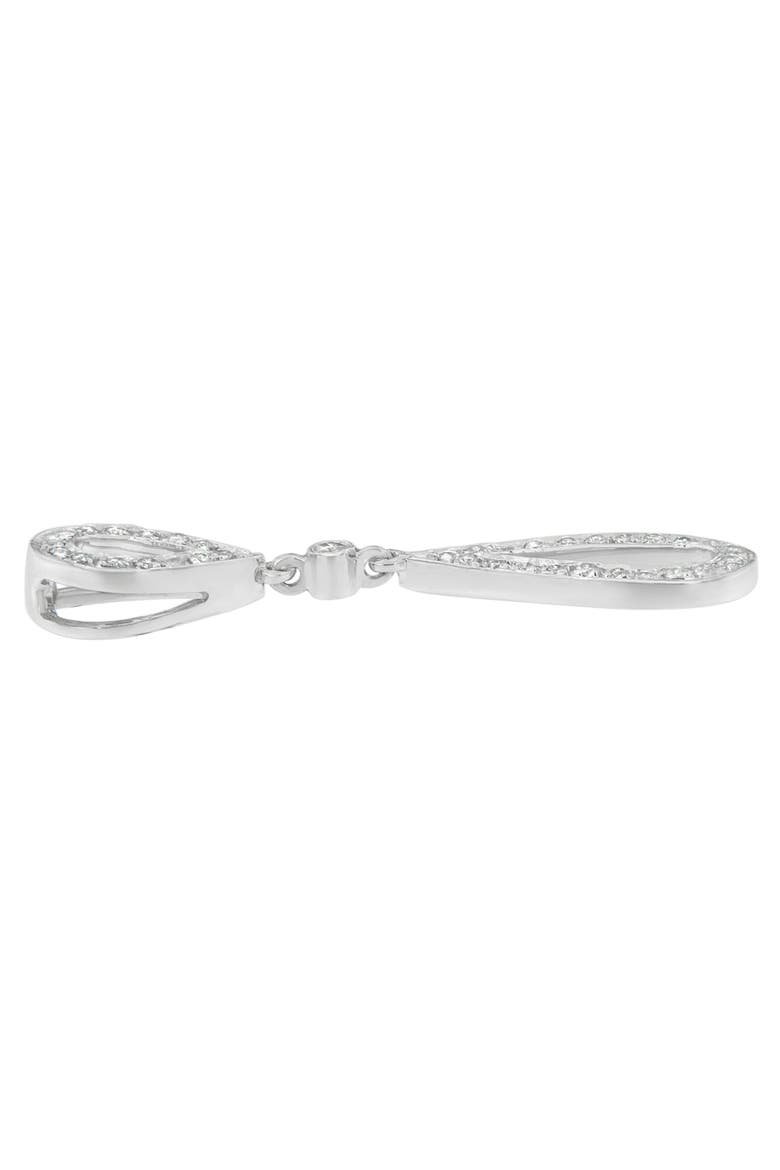 14 White Gold 1/4 cttw Round Cut Diamond Double Tear Drop Pendant Necklace, Alternate, color, White
