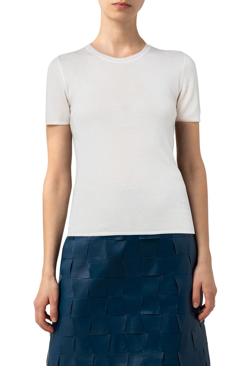 Cashmere & Silk T-Shirt, Main, color, ECRU
