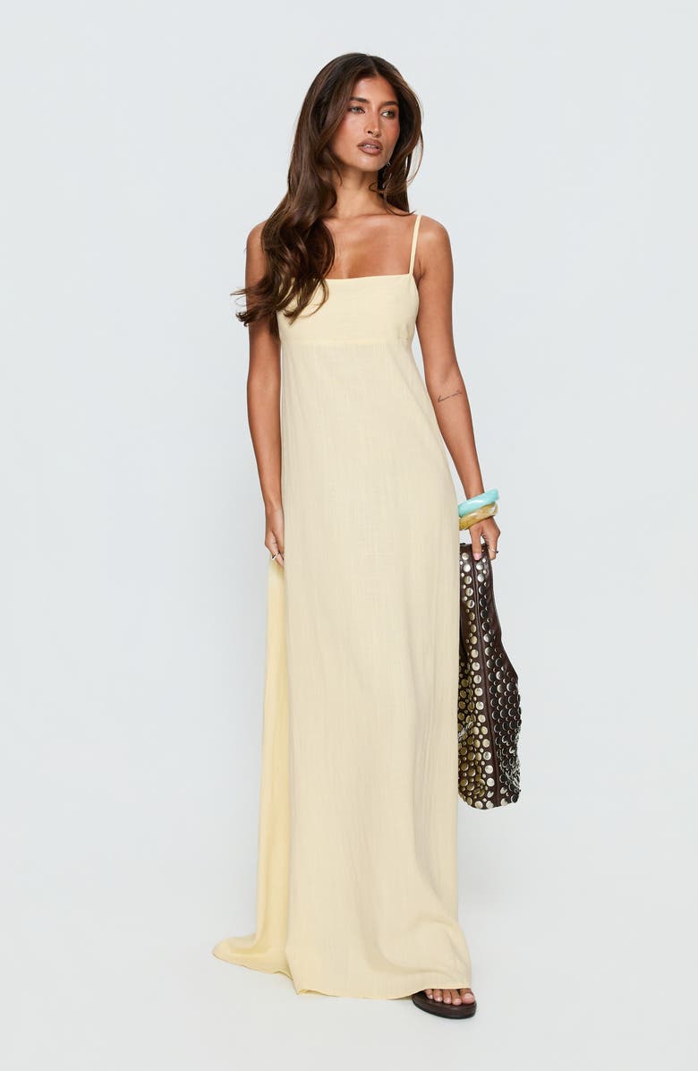 Princess Polly Solie Tie Back Maxi Dress, Alternate, color, Butter