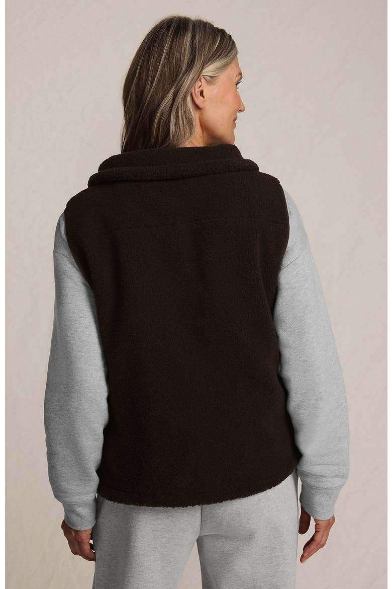 High Pile Fleece Reversible Mixed Media Vest, Alternate, color, Rich Coffee/Brown Check