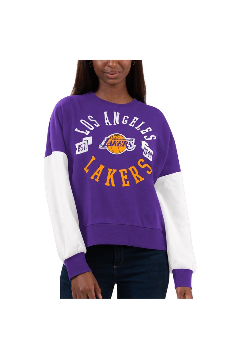 Women's Purple/White Los Angeles Lakers Team Pride Pullover Sweatshirt, Main, color, Purple