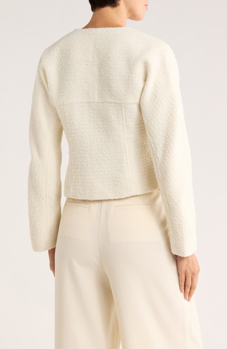 Derek Lam 10 Crosby Prewett Zip Front Crop Tweed Jacket, Alternate, color, Blanc De Blanc